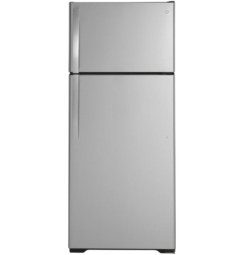 GE 17.5-cu ft Standard-Depth 28-in Wide Top-Freezer Refrigerator ( Fingerprint Resistant Stainless Steel )