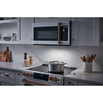 Cafe 30-in 4.3-cu ft / 2.7-cu ft Air Fry Convection Oven Slide-In Double Oven Dual Fuel Range ( Matte White with Brushed Bronze