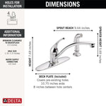 Delta Foundations Stainless Steel Single Handle Deck-mount Kitchen Faucet (Includes Deck Plate) (Includes Side Sprayer)