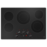 GE 30-in 5 burners Smooth Surface Black Electric Cooktop