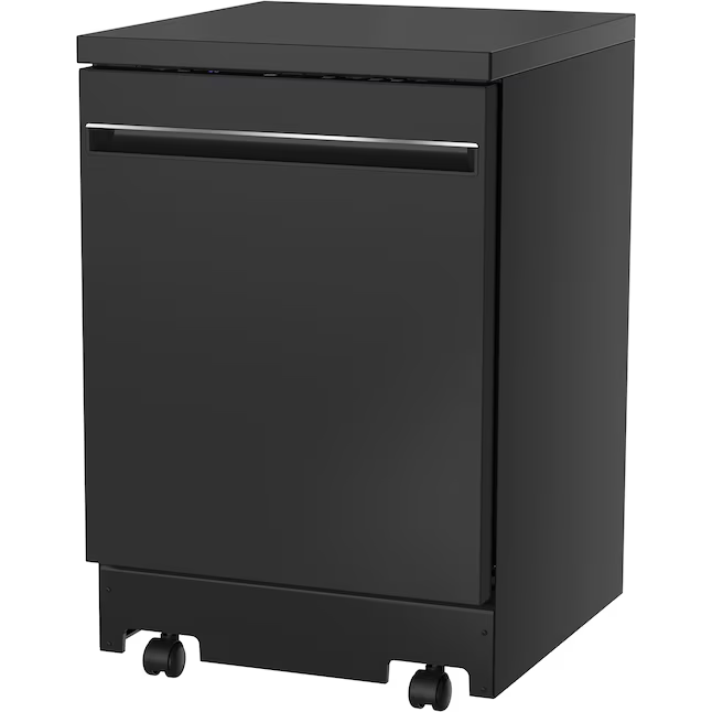 GE 24-in Portable Freestanding Dishwasher (Black) 12 Place Settings with Condensation Dry 54-dBA, GPT225SGLBB *HD2502 Retail: $949.00, FINAL PRICE: $499.99 + Tax