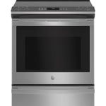 GE Profile 30-in Glass Top 5 burners 5.3-cu ft Air Fry Convection Oven Slide-In Electric Range ( Fingerprint Resistant Stainless Steel )