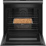 GE Profile 30-in Glass Top 5 burners 5.3-cu ft Air Fry Convection Oven Slide-In Electric Range ( Fingerprint Resistant Stainless Steel )