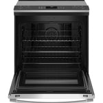 GE Profile 30-in Glass Top 5 burners 5.3-cu ft Air Fry Convection Oven Slide-In Electric Range ( Fingerprint Resistant Stainless Steel )