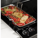 GE Profile 30-in Glass Top 5 burners 5.3-cu ft Air Fry Convection Oven Slide-In Electric Range (Fingerprint Resistant Stainless Steel), PSS93YPFS *HD2509, Retail: $2,499.00, FINAL PRICE: $1,099.99 + TAX