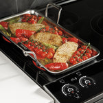 GE Profile 30-in Glass Top 5 burners 5.3-cu ft Air Fry Convection Oven Slide-In Electric Range ( Fingerprint Resistant Stainless Steel )