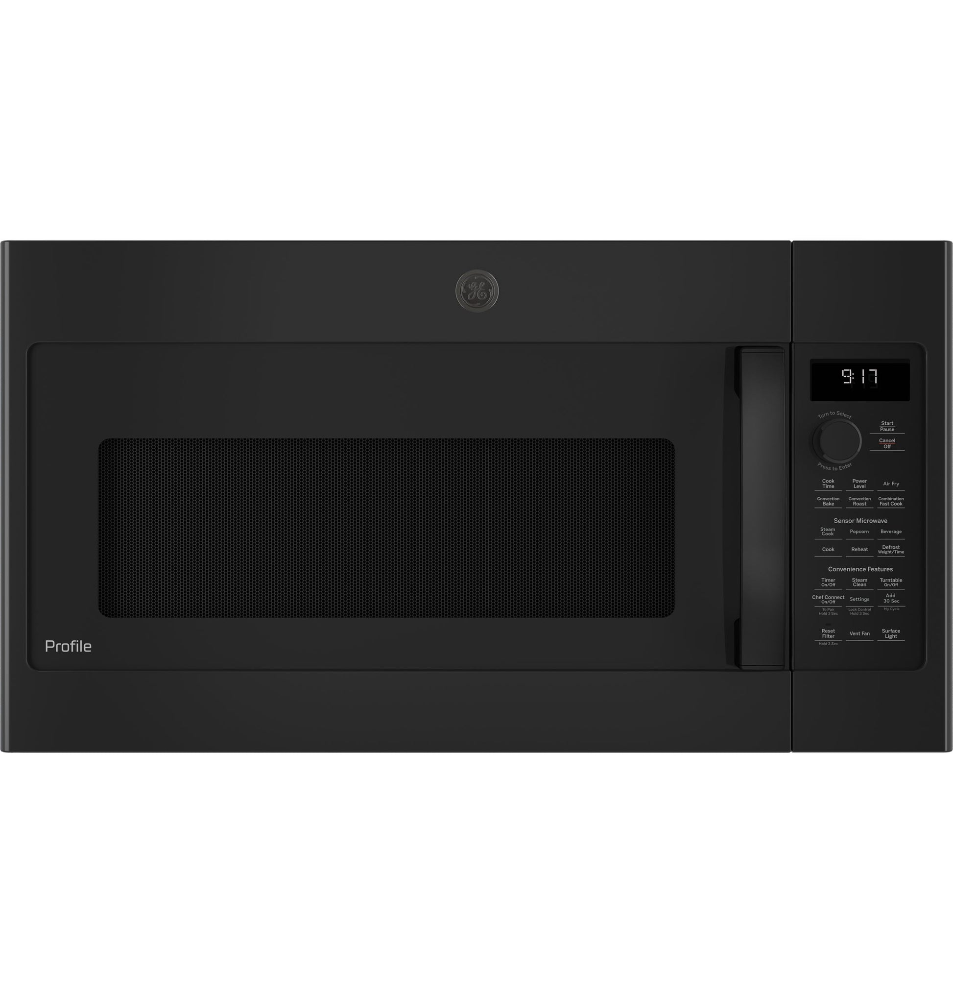 GE Profile 1.7-cu ft Air Fry Over-the-Range Convection Microwave with Sensor Cooking (Black)