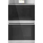 Cafe Modern Glass 30 inch Double Electric Wall Oven with Air Fry Self + Steam Cleaning ( Platinum Glass )
