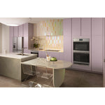 Cafe Modern Glass 30 inch Double Electric Wall Oven with Air Fry Self + Steam Cleaning ( Platinum Glass )