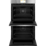 Cafe Modern Glass 30 inch Double Electric Wall Oven with Air Fry Self + Steam Cleaning ( Platinum Glass )