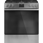 Cafe Modern Glass 30-in 6 burners 5.6-cu ft Air Fry Convection Oven Slide-In Natural Gas Range ( Platinum