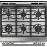 Cafe Modern Glass 30-in 6 burners 5.6-cu ft Air Fry Convection Oven Slide-In Natural Gas Range ( Platinum