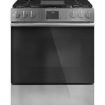 Cafe Modern Glass 30-in 6 burners 5.6-cu ft Air Fry Convection Oven Slide-In Natural Gas Range ( Platinum