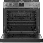 Cafe Modern Glass 30-in 6 burners 5.6-cu ft Air Fry Convection Oven Slide-In Natural Gas Range ( Platinum