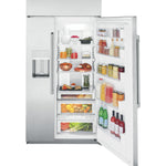 Cafe 24.5-cu ft Counter-Depth 42-in Wide Side-by-Side Refrigerator Built-In Smart Compatible with Ice Maker ,Water and Ice Dispenser ( Stainless Steel with Brushed Stainless Handles )