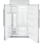 Cafe 24.5-cu ft Counter-Depth 42-in Wide Side-by-Side Refrigerator Built-In Smart Compatible with Ice Maker ,Water and Ice Dispenser ( Stainless Steel with Brushed Stainless Handles )