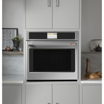 GE Cafe 30-in Smart Single Electric Wall Oven with Air Fry True Convection and Self-cleaning (Stainless Steel)
