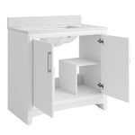 **ASSEMBLY REQUIRED** Ellen DeGeneres Norbeck 37-in White Undermount Single Sink Bathroom Vanity with Carrara Engineered Marble Top, 2342VA-37-201-925-UM, [FB278], FINAL, CLEARANCE: $399.99 + Tax