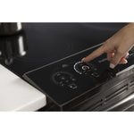 GE Profile 30-in Glass Top 5 burners 4.4-cu ft / 2.2-cu ft Air Fry Convection Oven Slide-In Double Oven Electric Range ( Fingerprint Resistant Stainless Steel )