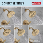 Delta Sparrow Champagne Bronze 1-handle 6-in Round Bathtub and shower Faucet (Multi-function