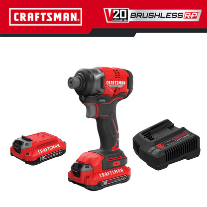 CRAFTSMAN V20 RP 20-volt max Brushless Cordless Impact Driver (Battery Included and Charger Included and Soft Bag included), CMCF813C2 *HD2505, Retail: $132.00, FINAL PRICE: $79.99 + TAX