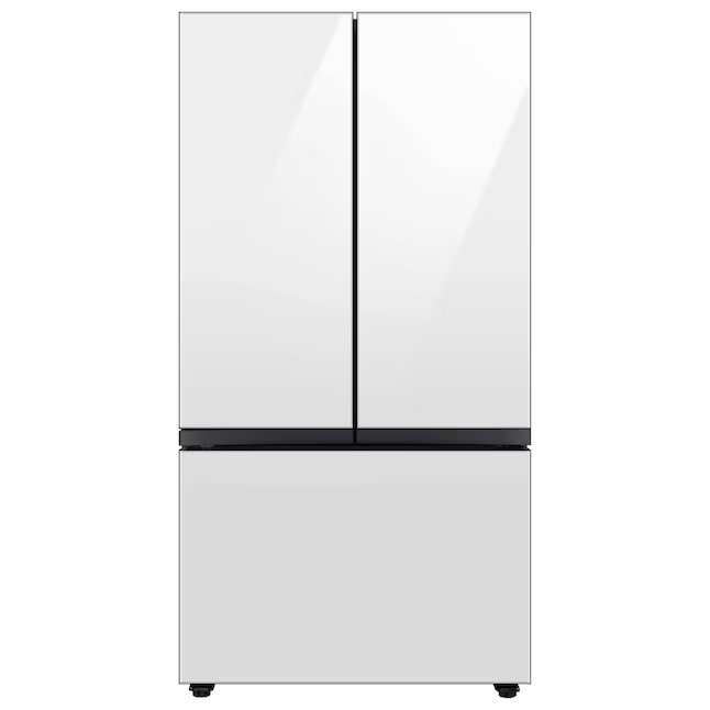 Samsung Bespoke Standard-Depth Beverage Center 30.1-cu ft 3-Door French Door Refrigerator with Dual Ice Maker with Water Dispenser (White Glass), RF30BB660012 *BG, MSRP: $3,099.00, FINAL PRICE: $1,299.99 + TAX