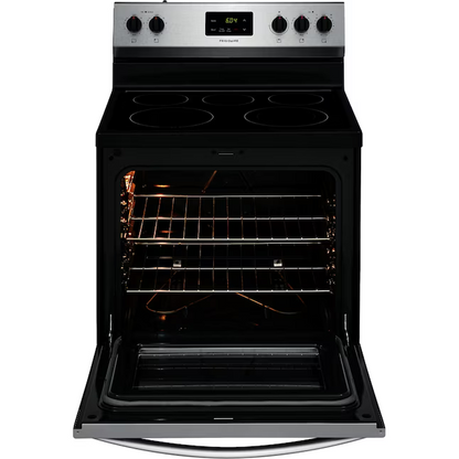 Frigidaire 30-in Glass Top 5 Burners 5.3-cu ft Freestanding Electric Range (Fingerprint Resistant Stainless Steel)