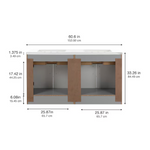 Summit Lane Potter 60-in Light Gray Double Sink Bathroom Vanity with White Cultured Marble Top, LW24W60P2-CY *JR2511, Retail: $Exclusive, FINAL PRICE: $539.99 + TAX