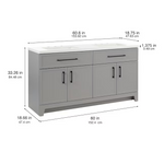Summit Lane Potter 60-in Light Gray Double Sink Bathroom Vanity with White Cultured Marble Top, LW24W60P2-CY *JR2511, Retail: $Exclusive, FINAL PRICE: $539.99 + TAX