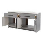 Summit Lane Potter 60-in Light Gray Double Sink Bathroom Vanity with White Cultured Marble Top, LW24W60P2-CY *JR2511, Retail: $Exclusive, FINAL PRICE: $539.99 + TAX