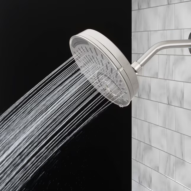 allen + roth Nottingham 5 -Spray Brushed Nickel 8-in Round Shower Head 1.8 GPM