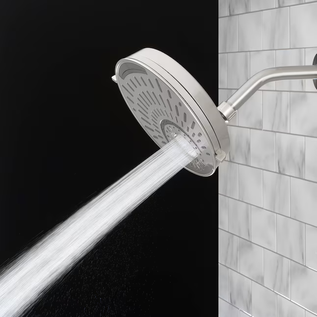 allen + roth Nottingham 5 -Spray Brushed Nickel 8-in Round Shower Head 1.8 GPM