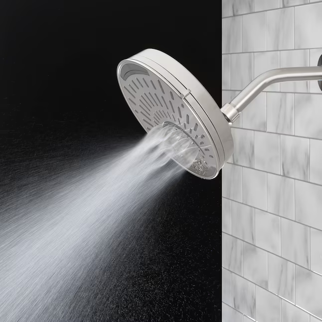 allen + roth Nottingham 5 -Spray Brushed Nickel 8-in Round Shower Head 1.8 GPM