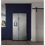 GE 25.1-cu ft Standard-Depth 36-in Side-by-Side Refrigerator with Ice Maker + Water and Ice Dispenser (Fingerprint Resistant Stainless Steel), GSS25IYNFS *JR2512, Retail: $2,199.00, FINAL PRICE: $999.99 + TAX