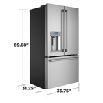 GE CAFE Counter-Depth Hot Water Dispenser 22.2-cu ft Smart French Door Refrigerator with Ice Maker - Water and Ice Dispenser (Stainless Steel) ENERGY STAR