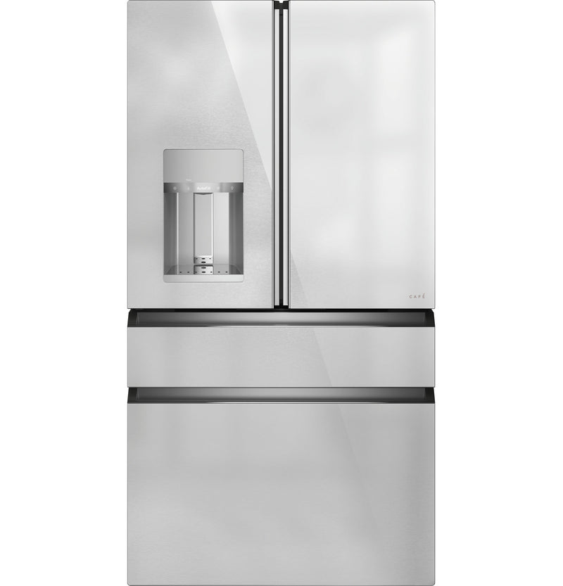 Cafe Counter-Depth 22.3-cu ft 36-in Wide French Door Refrigerator with Ice Maker ( Platinum Glass ) ENERGY STAR Certified