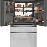 Cafe Counter-Depth 22.3-cu ft 36-in Wide French Door Refrigerator with Ice Maker ( Platinum Glass ) ENERGY STAR Certified
