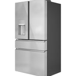 Cafe Counter-Depth 22.3-cu ft 36-in Wide French Door Refrigerator with Ice Maker ( Platinum Glass ) ENERGY STAR Certified