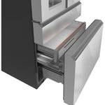 Cafe Counter-Depth 22.3-cu ft 36-in Wide French Door Refrigerator with Ice Maker ( Platinum Glass ) ENERGY STAR Certified
