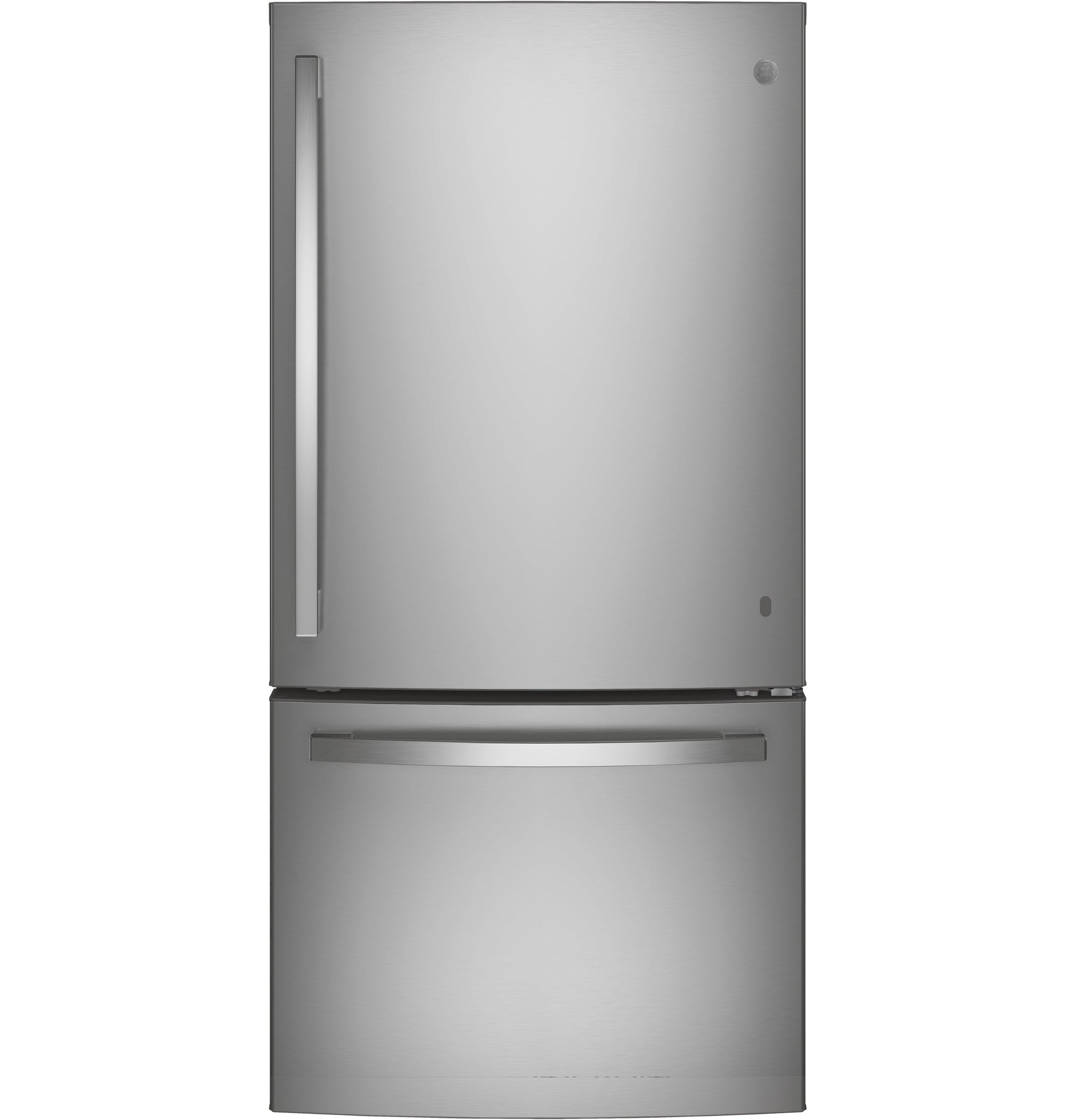 GE 24.9-cu ft Standard-Depth 33-in Wide Bottom-Freezer Refrigerator with Ice Maker ( Fingerprint Resistant Stainless Steel ) ENERGY STAR Certified