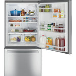 GE 24.9-cu ft Standard-Depth 33-in Wide Bottom-Freezer Refrigerator with Ice Maker ( Fingerprint Resistant Stainless Steel ) ENERGY STAR Certified
