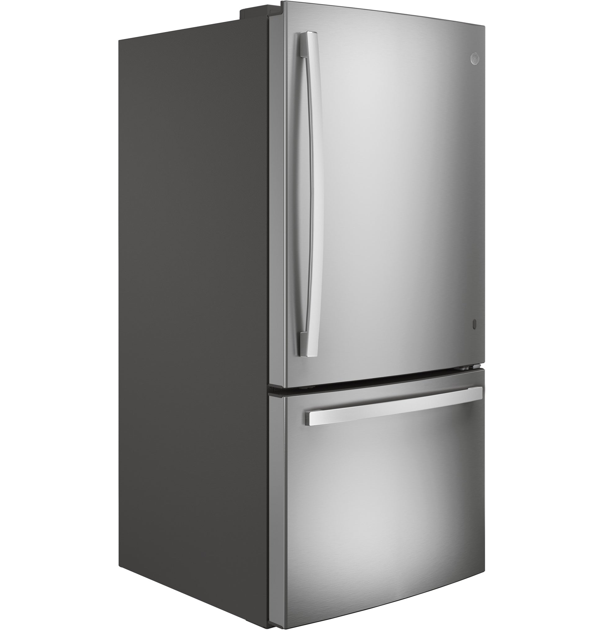 GE 24.9-cu ft Standard-Depth 33-in Wide Bottom-Freezer Refrigerator with Ice Maker ( Fingerprint Resistant Stainless Steel ) ENERGY STAR Certified