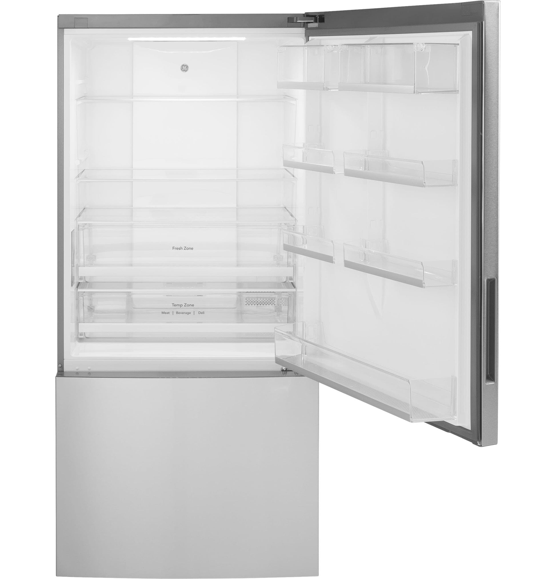 GE 17.7-cu ft Counter-Depth 31-in Wide Bottom-Freezer Refrigerator Fingerprint Resistant Stainless Steel ) ENERGY STAR Certified