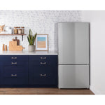 GE 17.7-cu ft Counter-Depth 31-in Wide Bottom-Freezer Refrigerator Fingerprint Resistant Stainless Steel ) ENERGY STAR Certified