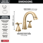 Delta Stryke Two Handle Widespread Pull Down Bathroom Faucet in Lumicoat Champagne Bronze, 357756-CZPD-PR-DST, MRSP: $819, FINAL PRICE: $ + TAX
