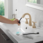Delta Stryke Two Handle Widespread Pull Down Bathroom Faucet in Lumicoat Champagne Bronze, 357756-CZPD-PR-DST, MRSP: $819, FINAL PRICE: $ + TAX