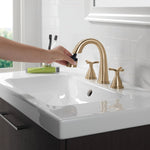 Delta Stryke Two Handle Widespread Pull Down Bathroom Faucet in Lumicoat Champagne Bronze, 357756-CZPD-PR-DST, MRSP: $819, FINAL PRICE: $ + TAX