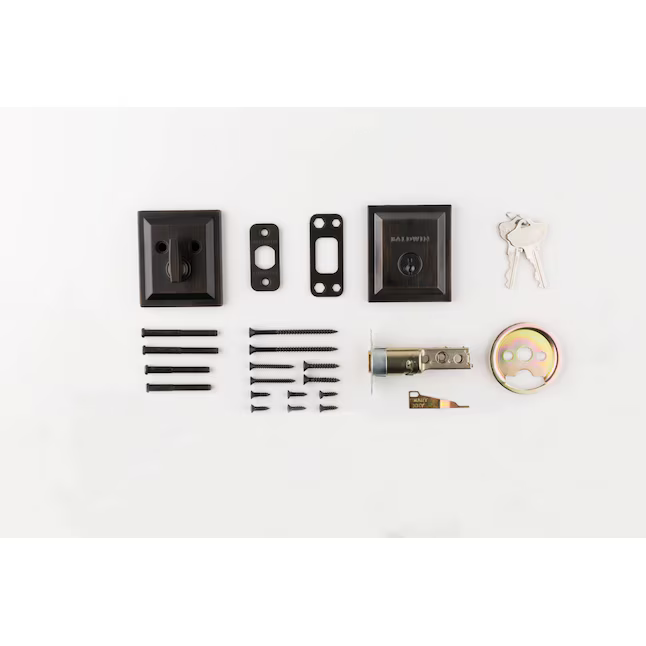 Baldwin Prestige Series Low Profile Square Venetian Bronze Single Cylinder Deadbolt ft. SmartKey Security, 380 SLB 11P SMT *JR2601, Retail: $49.48, FINAL PRICE: $19.99 + TAX