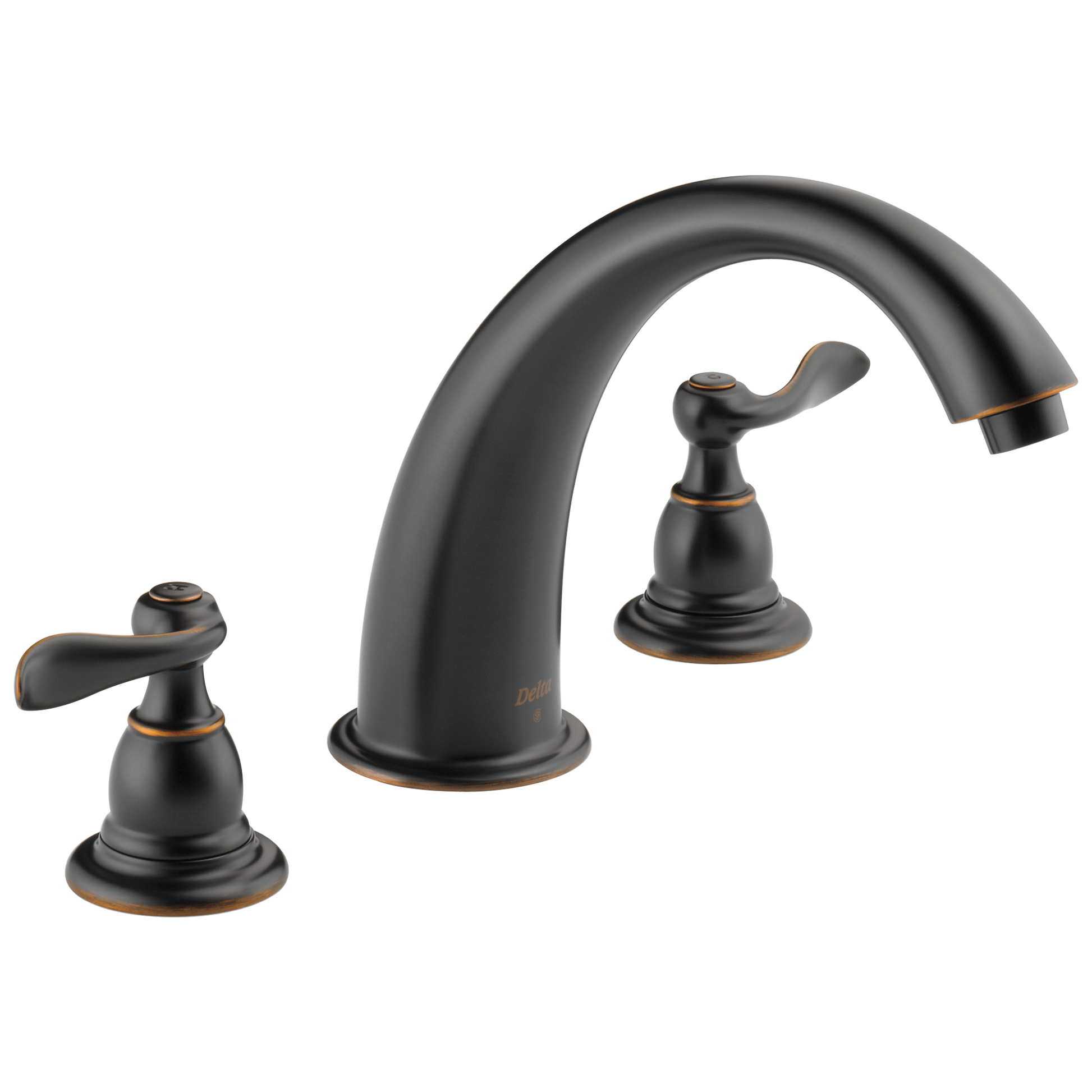 Delta Windemere Oil Rubbed Bronze 2-handle Deck-mount Roman High-arc Bathtub Faucet