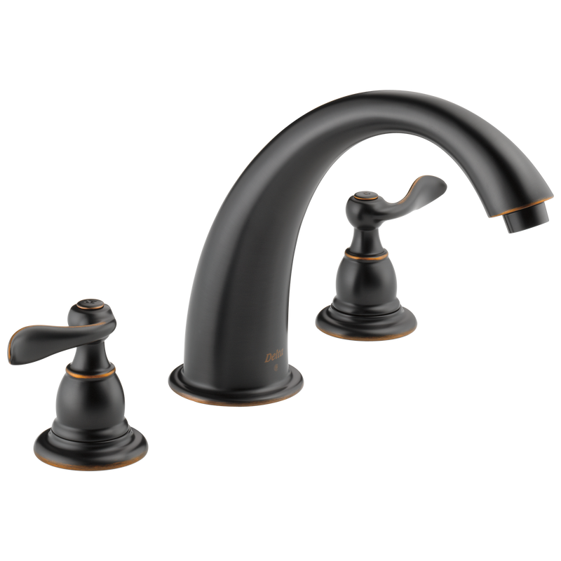 Delta Windemere Oil Rubbed Bronze 2-handle Deck-mount Roman High-arc Bathtub Faucet